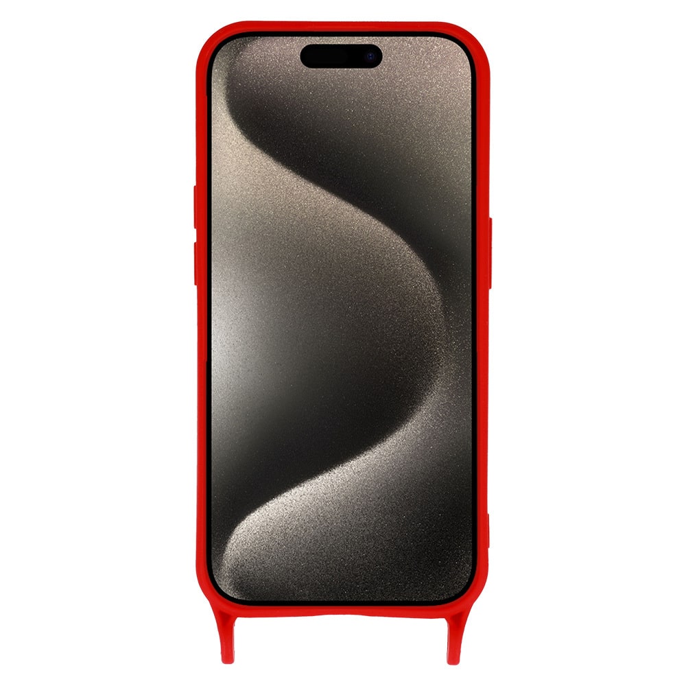 ΟΕΜ Σιλικόνης με Λουράκι - θήκη για Apple iPhone 12 - Κόκκινο - Image 3