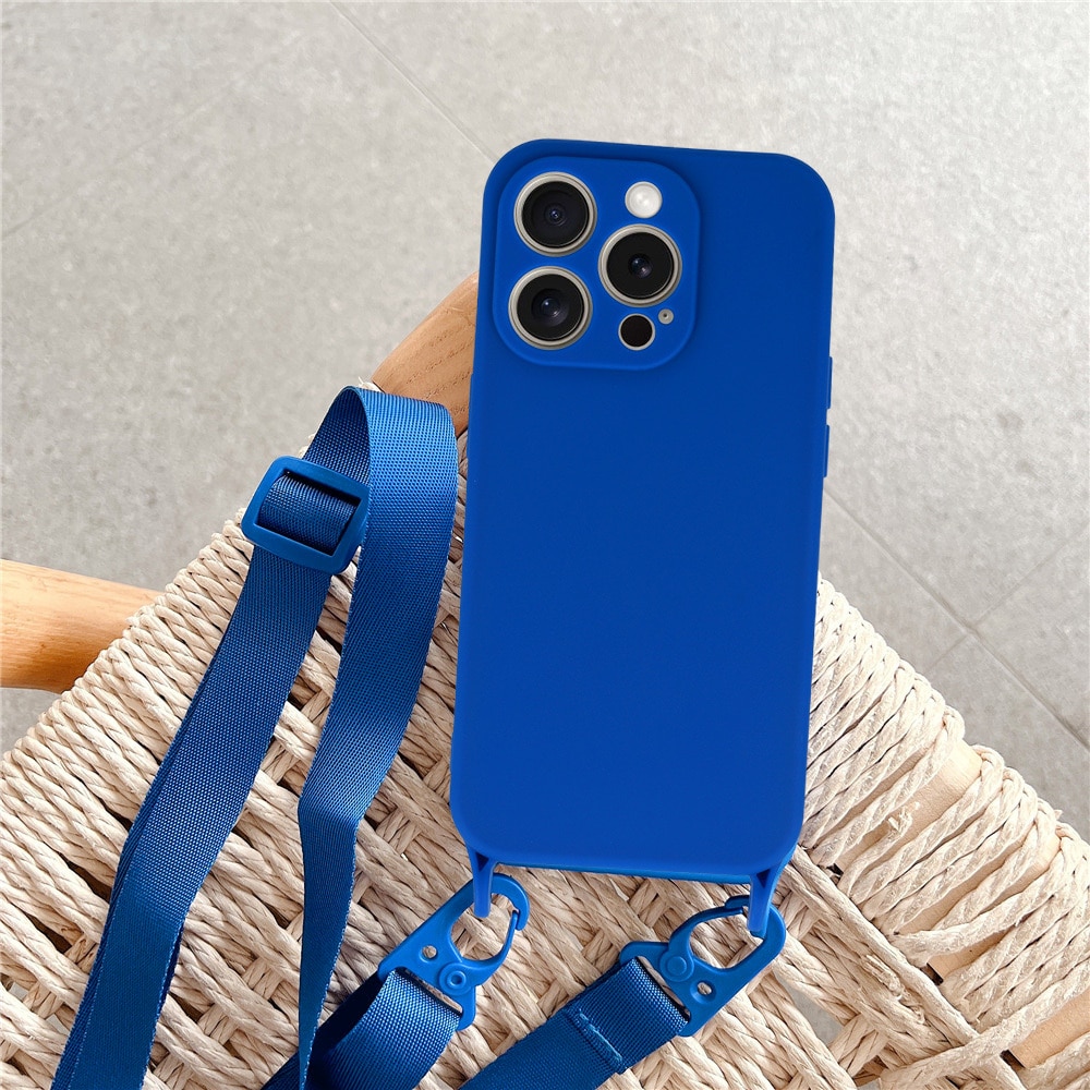ΟΕΜ Σιλικόνης με Λουράκι - θήκη για Apple iPhone 12 - Μπλε - Image 7