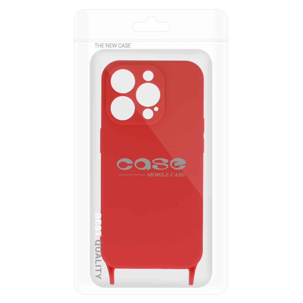 OEM Θήκη Σιλικόνης με Λουράκι - θήκη για Apple iPhone 15 - Κόκκινο - Image 8