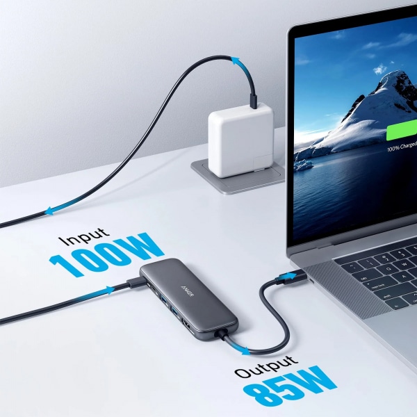 Anker Hub USB-C Anker 332, 2 x USB-A - 2 x USB-C - 1 x HDMI, Γκρι A8355H11 - Image 4