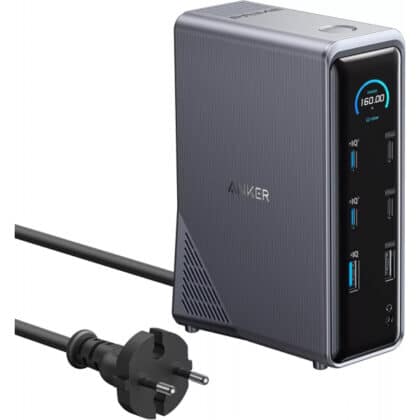 Hub USB-C Anker Prime 737, 2 x USB-A 3.0 - 3 x USB-A - 5 x USB-C - 2 x HDMI - 1 x Υποδοχή 3.5mm - 1 x RJ45, Μαύρο A83B63A1