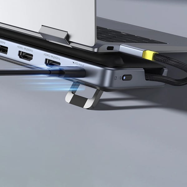 Baseus - Docking Station Elitejoy Eh3 (b0114200) - Usb-C To 2x Hdmi, Dp, 3x Type-C, 3x Usb, Sd/tf, Rj45, 10gbps - Space Grey - Image 4