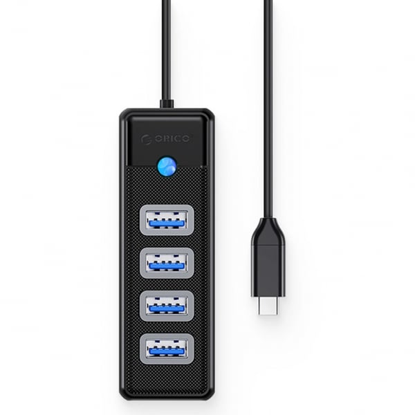 Hub USB-C Orico PW4U-C3, 4 x USB-A 3.0, Μαύρο - Image 2