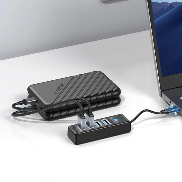 Hub USB-C Orico PW4U-C3, 4 x USB-A 3.0, Μαύρο - Image 4