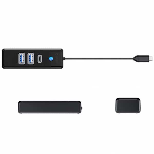 Hub USB-C Orico PWC2U-C3, 2 x USB-A 3.0 - 1 x USB-C, Μαύρο - Image 2