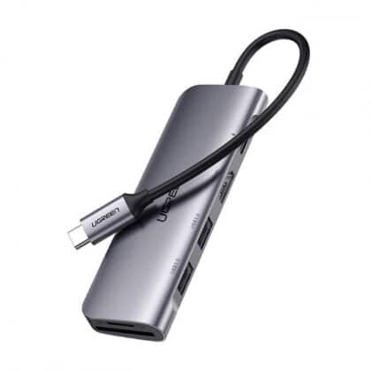 USB-C Hub Ugreen Cm195 (15214), 2 X USB-A 3.0 - 1 X USB-C - 1 X Hdmi - 1 X Sd - 1 X MicroSD, Grey
