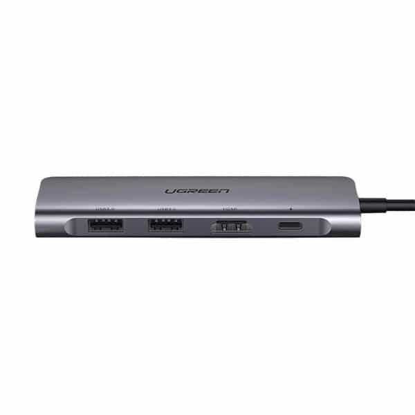 USB-C Hub Ugreen Cm195 (15214), 2 X USB-A 3.0 - 1 X USB-C - 1 X Hdmi - 1 X Sd - 1 X MicroSD, Grey - Image 3
