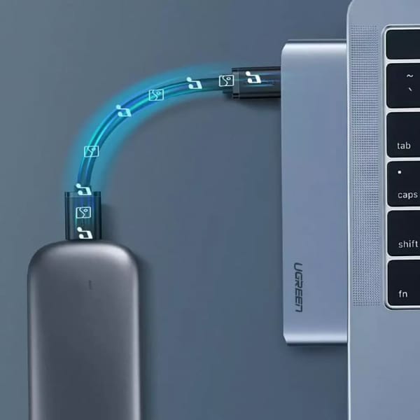 HUB USB-C UGREEN CM251 για MacBook Pro / Air, 3 x USB-A 3.0 - 1 x USB-C - 1 x SD - 1 x microSD, Γκρι - Image 3