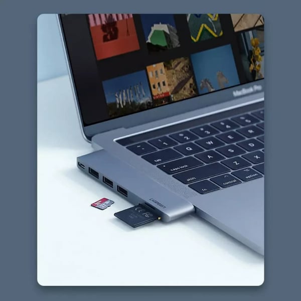 HUB USB-C UGREEN CM251 για MacBook Pro / Air, 3 x USB-A 3.0 - 1 x USB-C - 1 x SD - 1 x microSD, Γκρι - Image 5