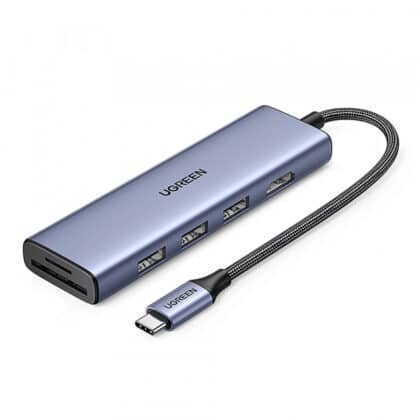 Usb-C Hub Ugreen Cm511 (20956a), 3 X Usb-A 3.0 - 1 X Hdmi - 1 X Sd - 1 X Microsd, Grey