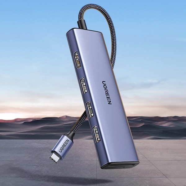 Usb-C Hub Ugreen Cm511 (20956a), 3 X Usb-A 3.0 - 1 X Hdmi - 1 X Sd - 1 X Microsd, Grey - Image 2