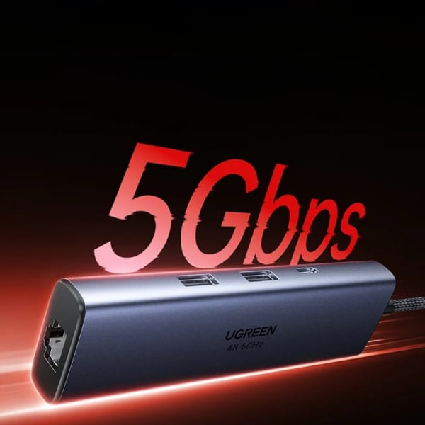 Hub USB-C UGREEN CM512 (75643), 6 σε 1, Γκρι - Image 4