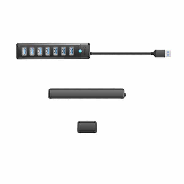 Διανομέας USB Orico PW7U-U3, 7 x USB-A 3.0 - 1 x USB-C, Μαύρο - Image 2
