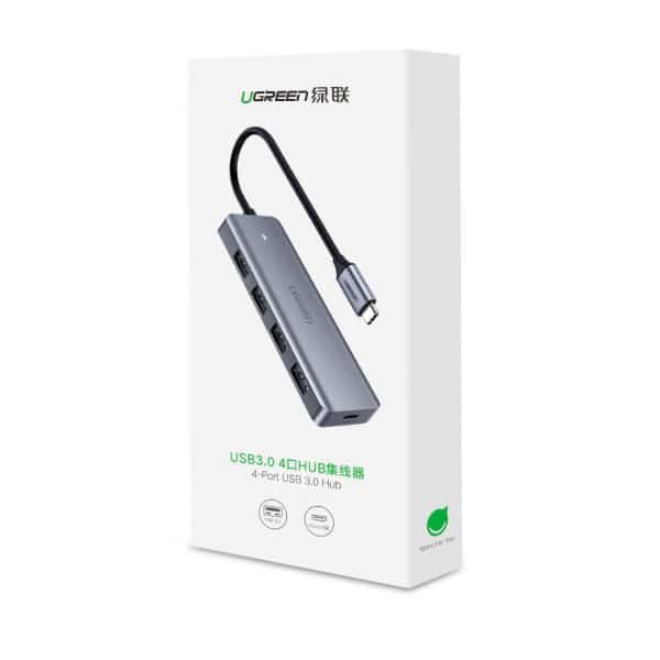 Ugreen - Docking Station CM219 (70336) - Type-C σε 4xUSB-A 3.0, Micro-USB Θύρα Τροφοδοσίας, 5Gbps - Γκρι - Image 3