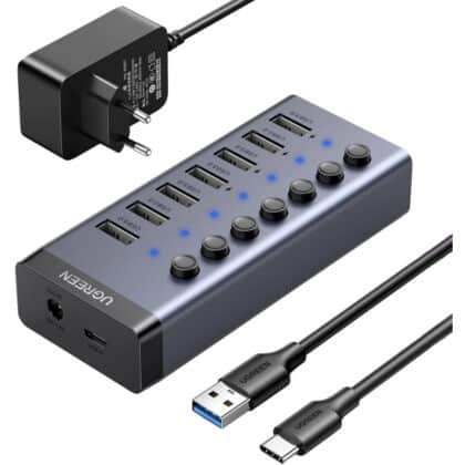 HUB USB UGREEN CM481, 7 x USB-A 3.0, Γκρι