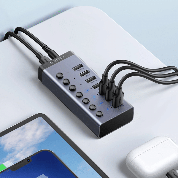 HUB USB UGREEN CM481, 7 x USB-A 3.0, Γκρι - Image 4