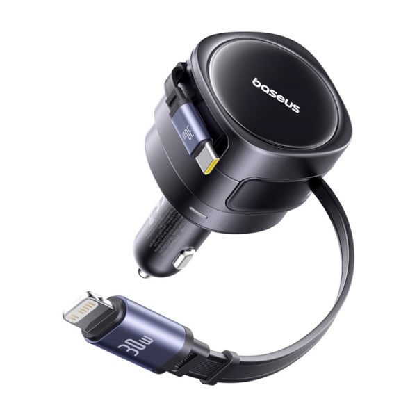 Φορτιστής Αυτοκινήτου Baseus Enjoyment Max, 60W, 3A, με καλώδιο USB-C / Lightning, Μαύρο C00035507121-00 - Image 2