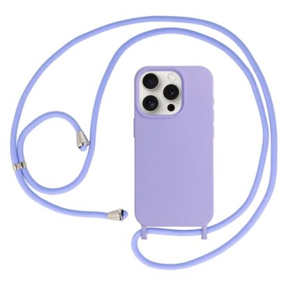 UNBRANDED Σιλικόνης με Λουράκι - θήκη για Apple iPhone 13 Pro - Μωβ