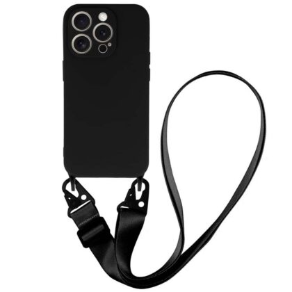 ΟΕΜ Θήκη Σιλικόνης με Λουράκι - θήκη για Apple iPhone 12 Pro - Μαύρο