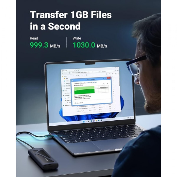 Ssd Enclosure Ugreen Cm578 For M.2 Nvme, Grey - Image 2