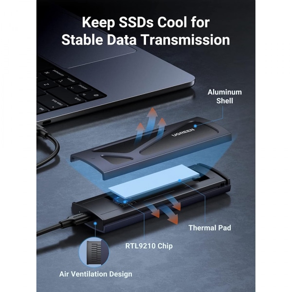 Ssd Enclosure Ugreen Cm578 For M.2 Nvme, Grey - Image 4