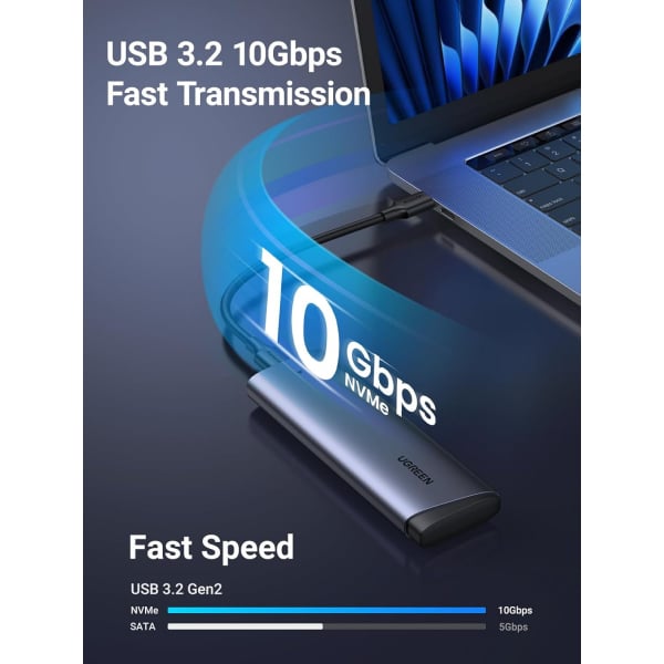 Θήκη SSD UGREEN CM767 για SATA M.2 NVMe, Γκρι - Image 2