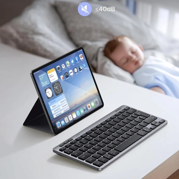 Ασύρματο πληκτρολόγιο UGREEN 75049, BT / Wi-Fi, Μαύρο - Image 2