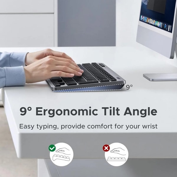 Ασύρματο πληκτρολόγιο UGREEN 75049, BT / Wi-Fi, Μαύρο - Image 5