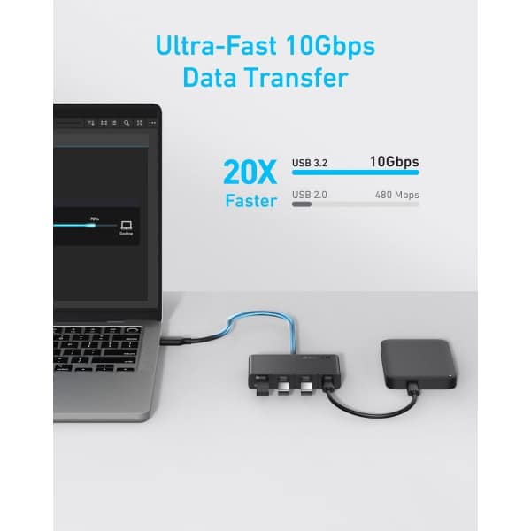 Διανομέας USB-C Anker, 4 x USB-C, Μαύρο A8340GA1 - Image 5