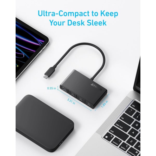 Διανομέας USB-C Anker, 4 x USB-C, Μαύρο A8340GA1 - Image 4