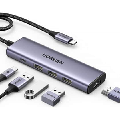 HUB Ugreen CM511 15597 5in1 USB-C - USB-C PD / HDMI / 3x USB-A 3.0 - γκρι