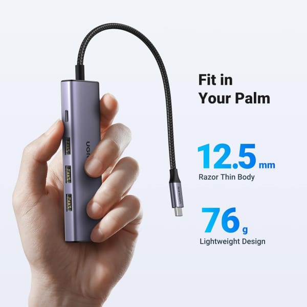 HUB Ugreen CM511 15597 5in1 USB-C - USB-C PD / HDMI / 3x USB-A 3.0 - γκρι - Image 4