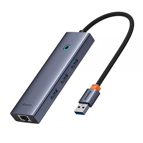 Baseus USB Hub με 3 x USB 3.0, RJ45 - UltraJoy Series - Γκρι Διαστήματος - Image 2