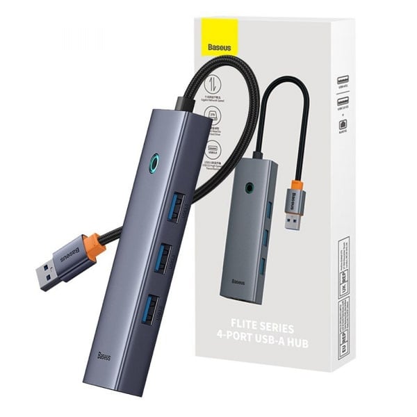 Baseus USB Hub με 3 x USB 3.0, RJ45 - UltraJoy Series - Γκρι Διαστήματος - Image 5