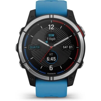 Garmin Quatix 7 έξυπνο ρολόι σε γραφίτη χρώμα με μπλε λουράκι σιλικόνης