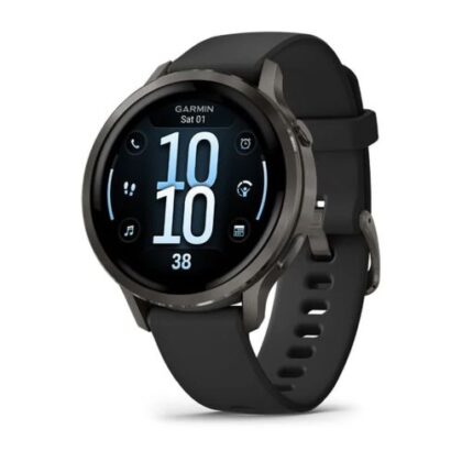 Έξυπνο ρολόι Garmin Venu 4 41mm, GPS, μαύρο με σκούρο γκρι λουράκι σιλικόνης EU