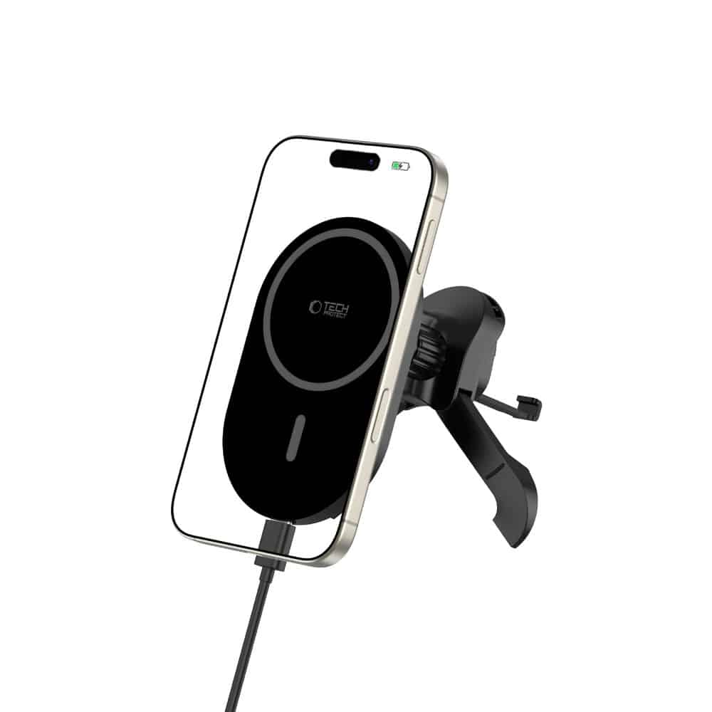 TECH-PROTECT MM15W-V6 ΜΑΓΝΗΤΙΚΟΣ ΑΣΦΑΛΕΙΣ MAGSAFE ΣΤΑΘΕΡΟΣ ΑΕΡΙΣΜΟΣ ΒΑΣΗ ΑΥΤΟΚΙΝΗΤΟΥ ΑΣΥΡΜΑΤΟΣ ΦΟΡΤΙΣΤΗΣ 15W ΜΑΥΡΟ/ΜΑΥΡΟ - Image 2