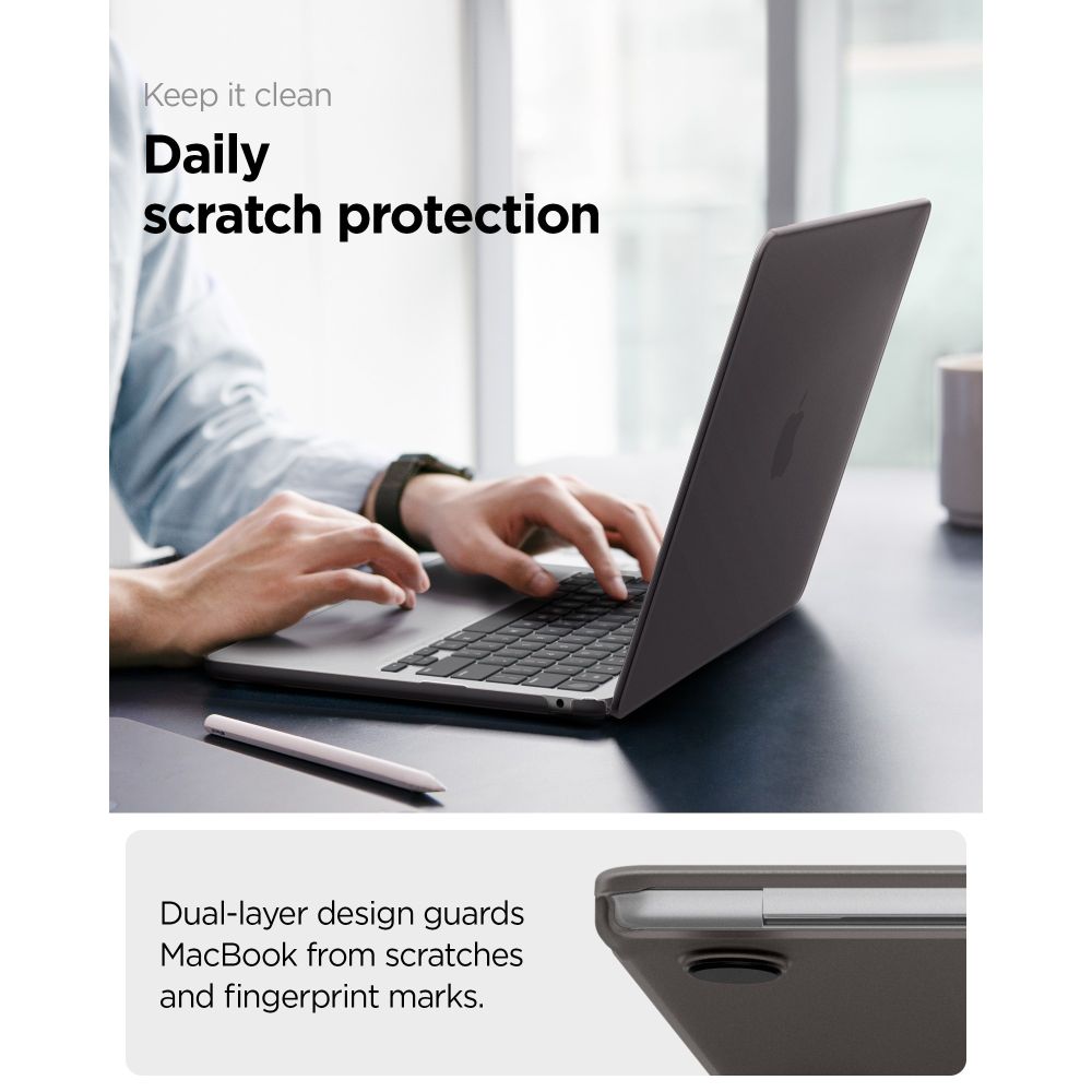 SPIGEN AIRSKIN MACBOOK AIR 13 M2-M5 2023-2026 ΜΑΥΡΟ ΜΕ ΠΑΓΕΤΟ - Image 9
