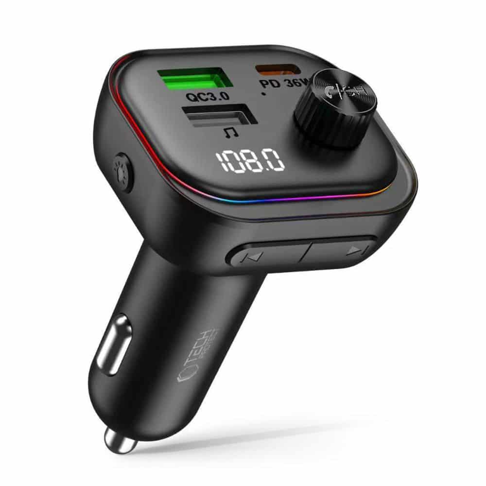 TECH-PROTECT CC07 ΦΟΡΤΙΣΤΗΣ ΑΥΤΟΚΙΝΗΤΟΥ 3 ΘΥΡΩΝ PD 54W + ΠΟΜΠΟΣ FM BLUETOOTH ΜΑΥΡΟΣ - Image 2