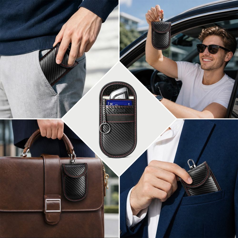 Θήκη Tech-Protect KLR100 χωρίς κλειδί, θήκη μπλοκαρίσματος σημάτων RFID, μαύρη/κόκκινη - Image 6