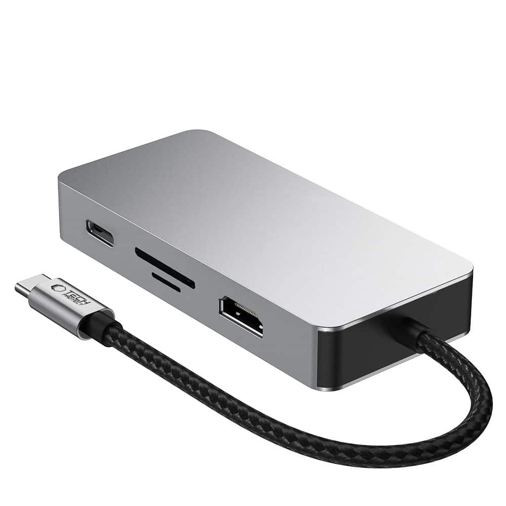 Tech-Protect HB05 Hub 9σε1 Type-C + USB 2.0 + USB 3.0 + HDMI 4K 60Hz + SD/TF + PD 100W + RJ45 1000M Γκρι - Image 3