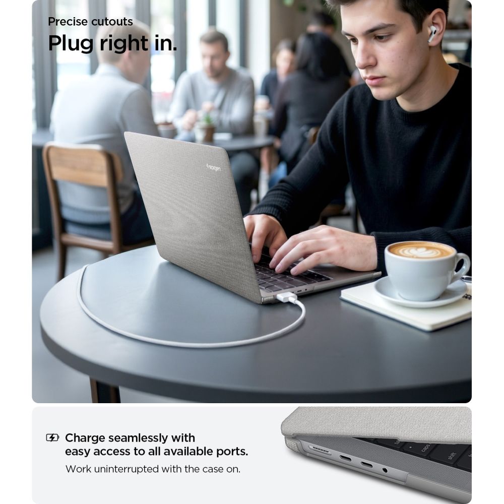 Spigen Urban Fit για MacBook Pro 14 M1-M5 / M5 Pro / M5 Pro Max 2021-2026 - Χρώμα Γκρι - Image 11