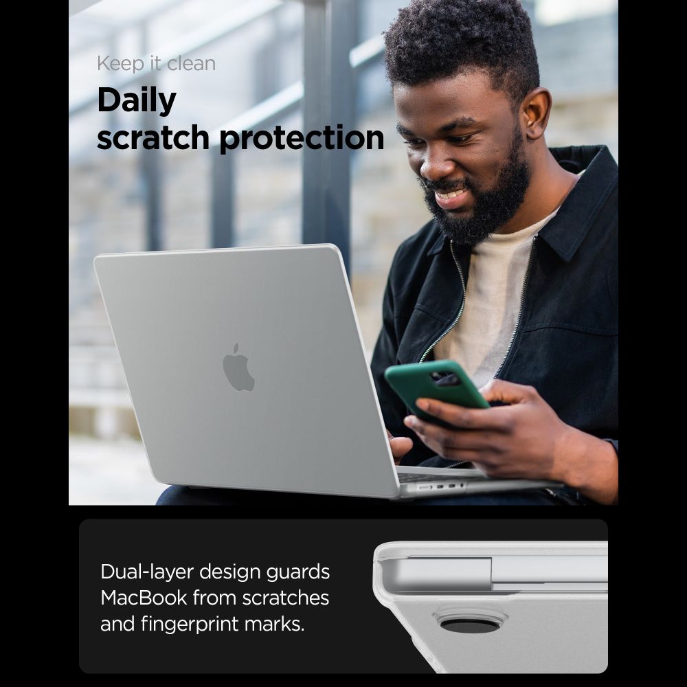 SPIGEN AIRSKIN MACBOOK PRO 14 M1-M5 PRO / M5 PRO MAX 2021-2026 FROST CLEAR - Image 10