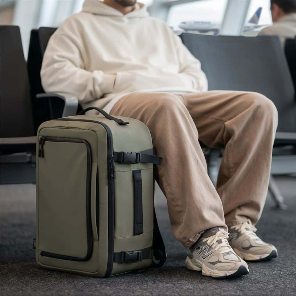 TECH-PROTECT DEFENDER S50 ΣΑΚΙΔΙΟ ΠΛΑΤΗΣ ΤΑΞΙΔΙΟΥ ΓΙΑ LAPTOP RYANAIR & WIZZAIR 20L 40x20x25 ΛΑΔΙ ΠΡΑΣΙΝΟ - Image 9