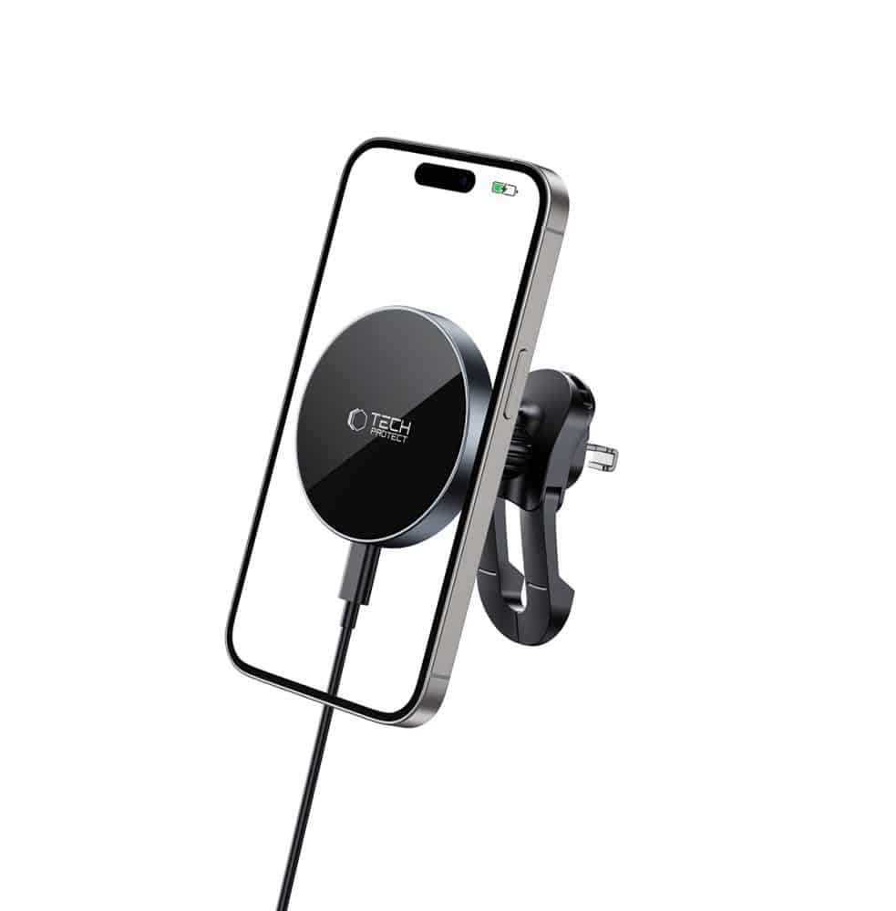 TECH-PROTECT MM15W-V5 ΜΑΓΝΗΤΙΚΗ ΒΑΣΗ MAGSAFE ΑΕΡΑΓΩΓΟΥ ΑΣΥΡΜΑΤΟΣ ΦΟΡΤΙΣΤΗΣ 15W ΜΑΥΡΟ/ΜΑΥΡΟ - Image 2