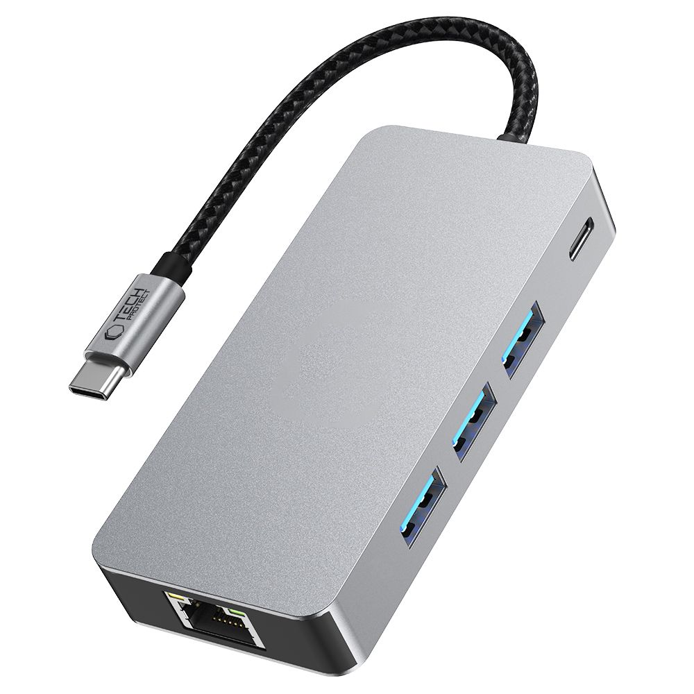 Tech-Protect HB05 Hub 9σε1 Type-C + USB 2.0 + USB 3.0 + HDMI 4K 60Hz + SD/TF + PD 100W + RJ45 1000M Γκρι - Image 5
