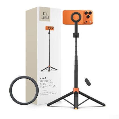 Τρίποδο Selfie Stick με Bluetooth TECH-PROTECT L10S MAGSAFE, Μαύρο/Πορτοκαλί