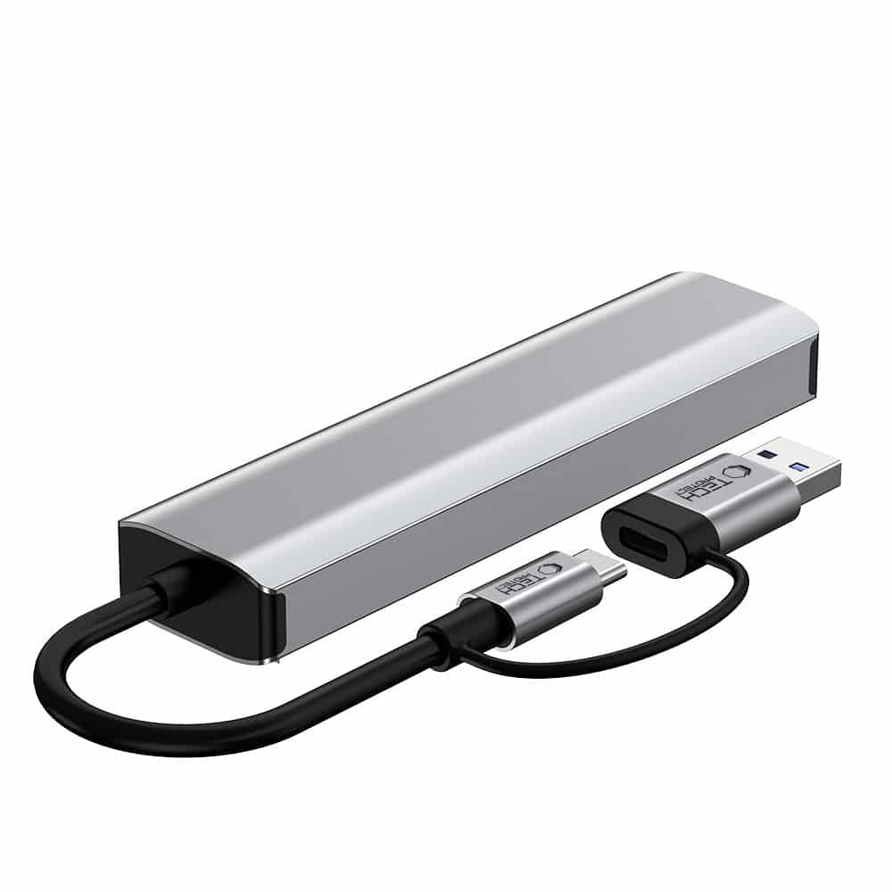 Tech-Protect HB03 Hub 5 σε 1 Type-C + USB 2.0 + USB 3.0 + RJ45 Γκρι - Image 5