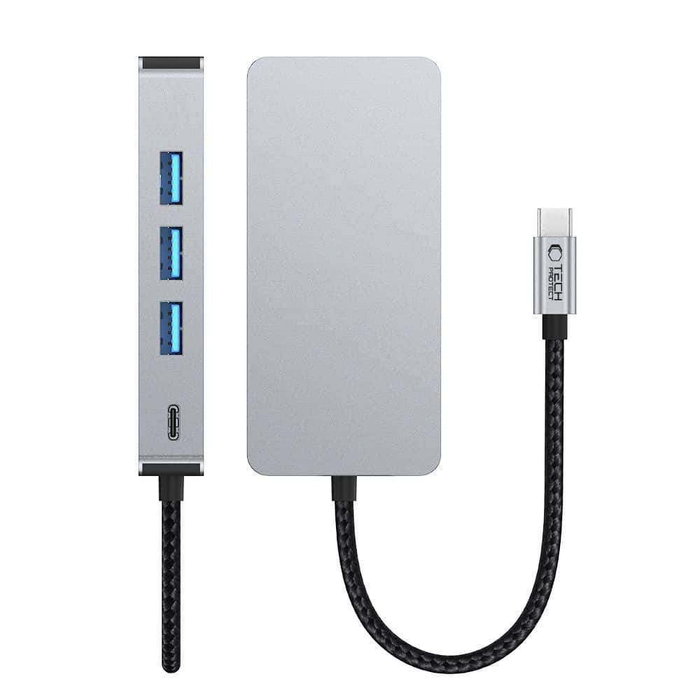 Tech-Protect HB05 Hub 9σε1 Type-C + USB 2.0 + USB 3.0 + HDMI 4K 60Hz + SD/TF + PD 100W + RJ45 1000M Γκρι - Image 6