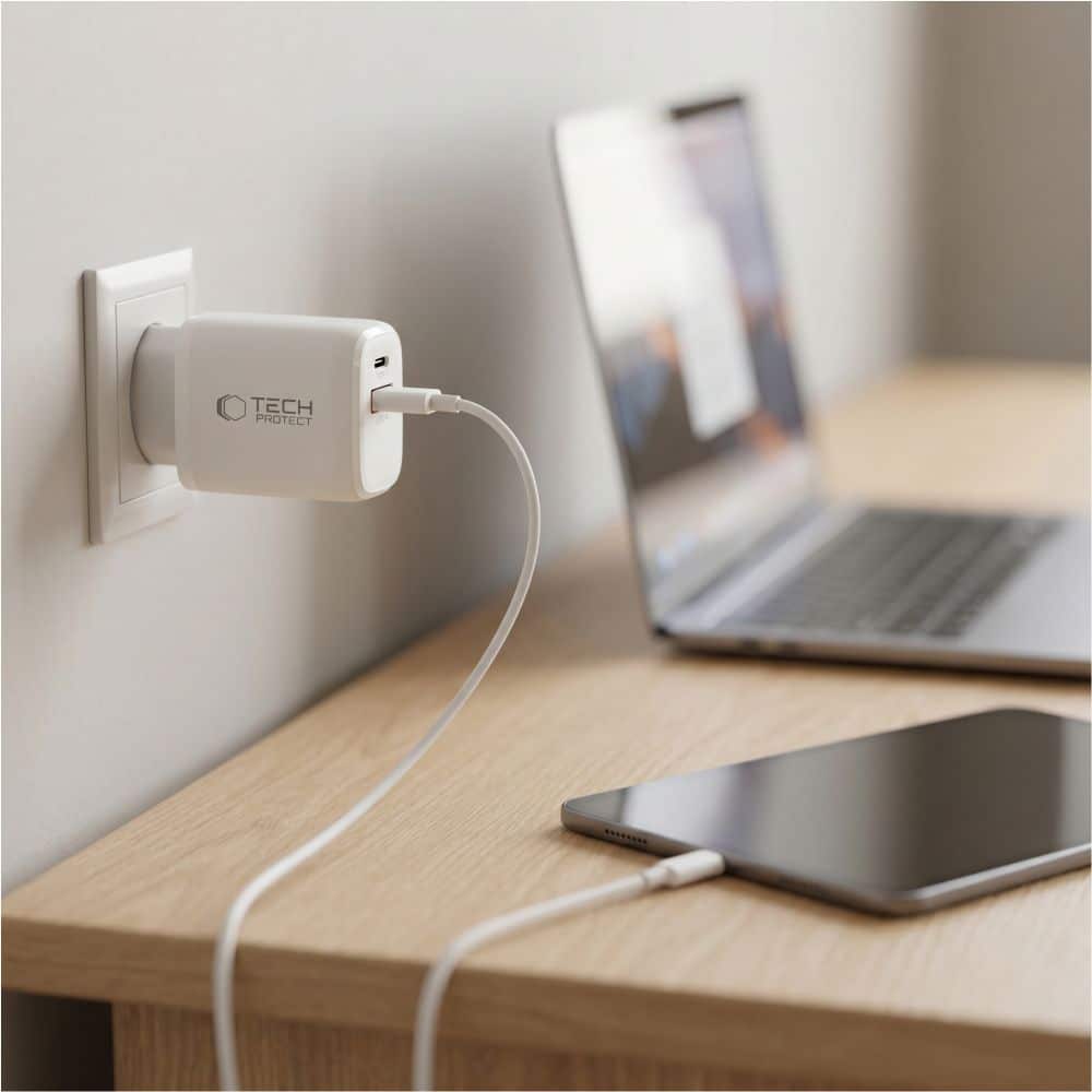 TECH-PROTECT NCA65W-GAN ΦΟΡΤΙΣΤΗΣ ΔΙΚΤΥΟΥ 2 ΘΥΡΩΝ PD 65W / QC3.0 ΛΕΥΚΟΣ - Image 5